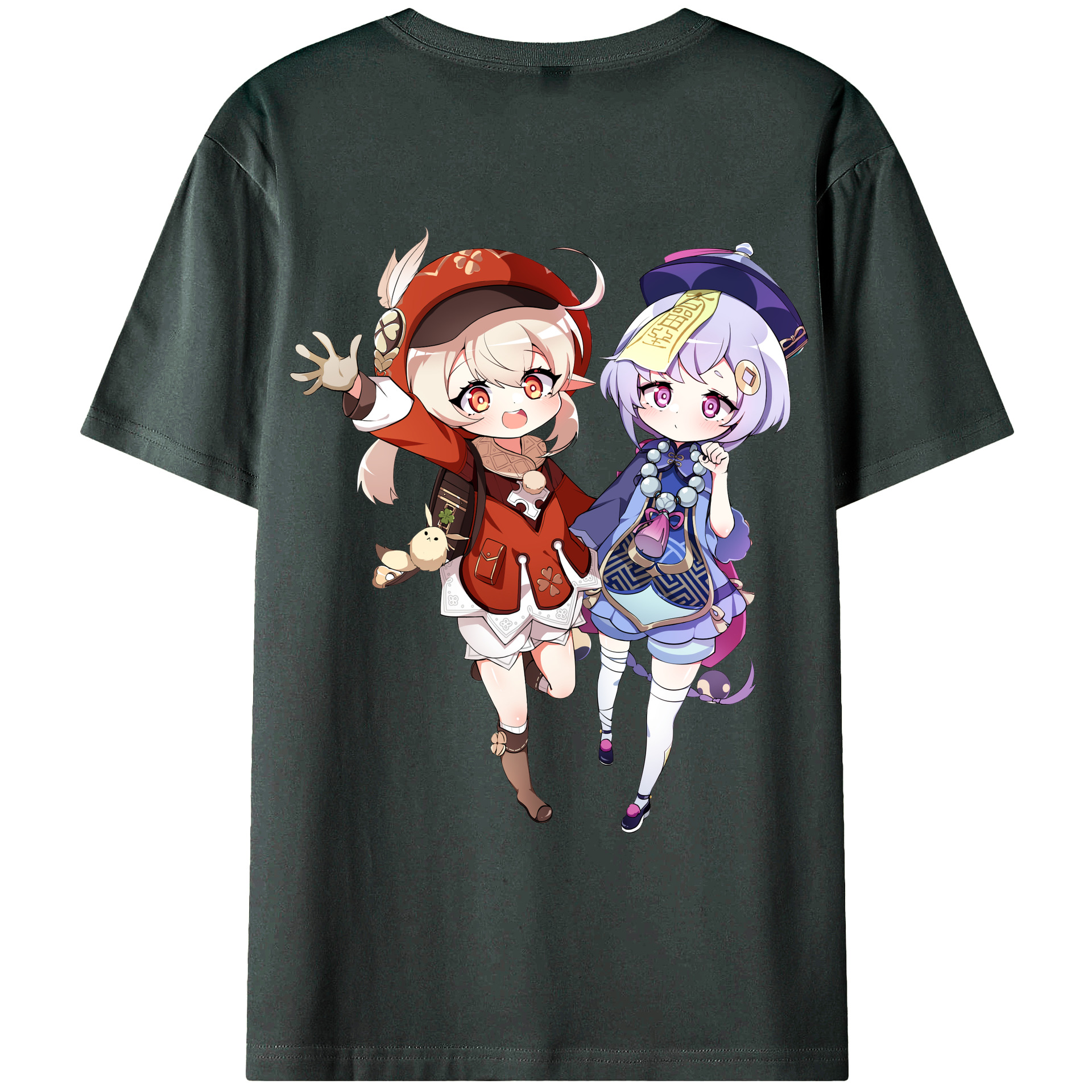 げんし神 七七 なな  genshin Nana 綿100％ メンズ半袖Tシャツ（バックプリント） 通気性